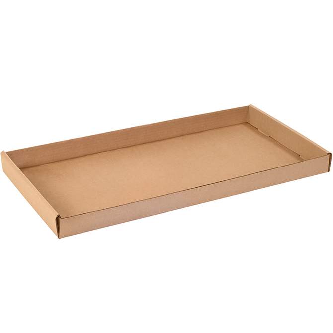 24 X 12 X 1.75" ECT-32 Corrugated Trays, Kraft, 50 Trays/Bundle
