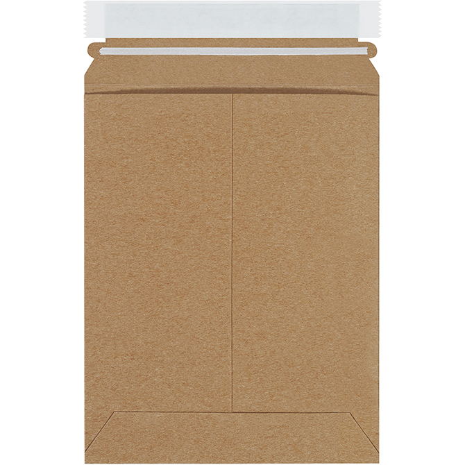 7 X 9" Self-Seal Rigid Flat Mailers, Kraft, 100/Case