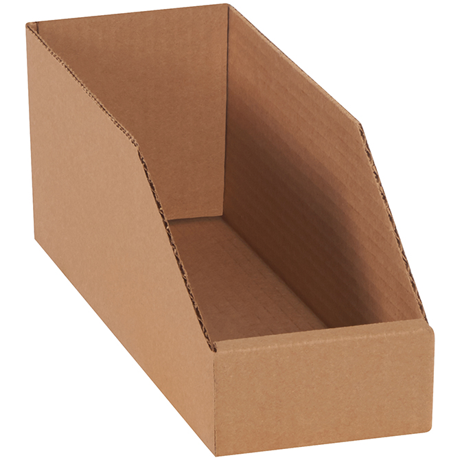 4 X 12 X 4.5" Kraft Open Top Bin Boxes, 50/Bundle