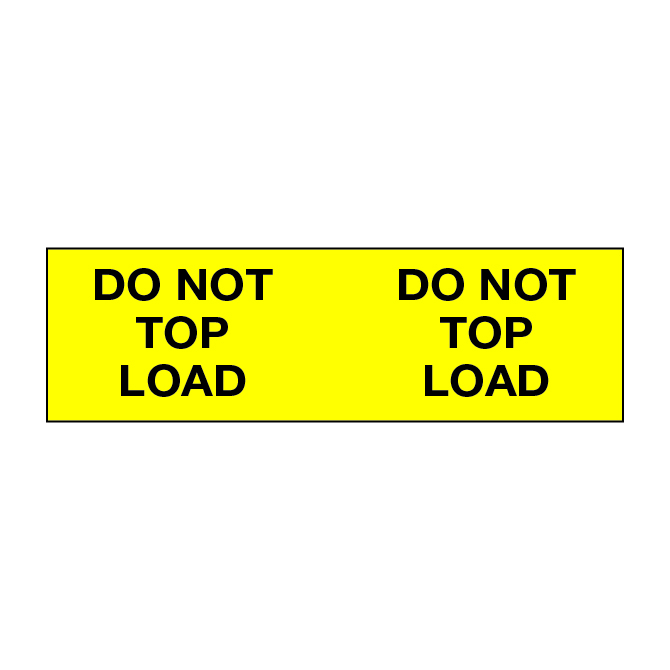 3 X 10" - Do Not Top Load Corner Labels, Yellow With Black Print, 250/Roll