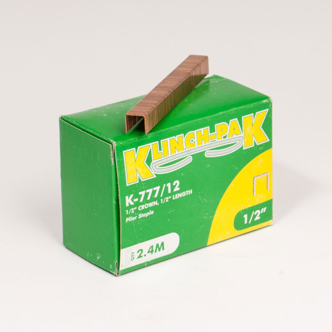 Klinch-Pak K-777/12 Carton Staple - 1/2" Crown, 1/2" Leg, 2400/Box