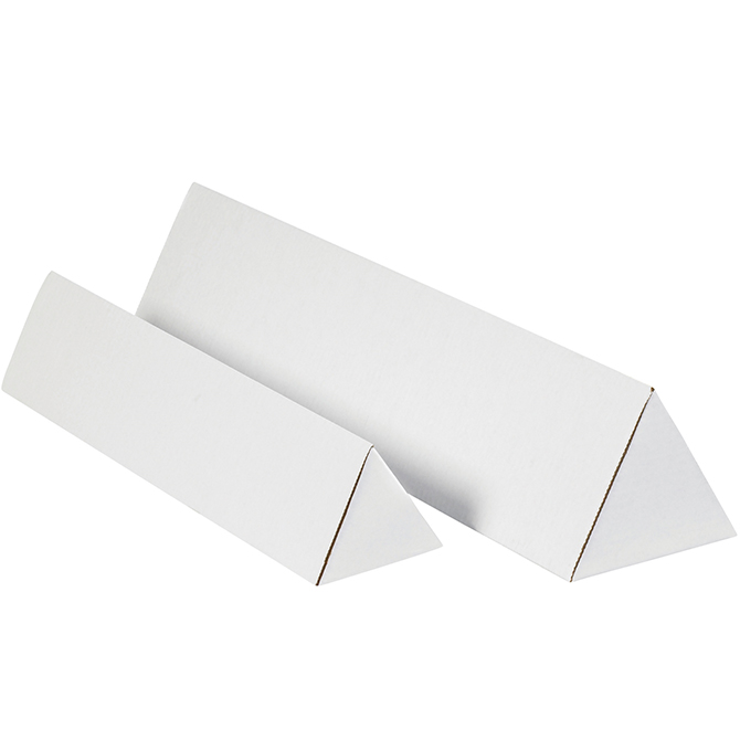 3 X 18.25" Triangle Mailing Tubes, White, 50/Case