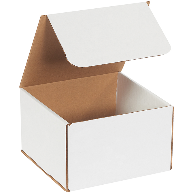 8 X 8 X 5" White Corrugated Mailer, 50 Mailers/Bundle