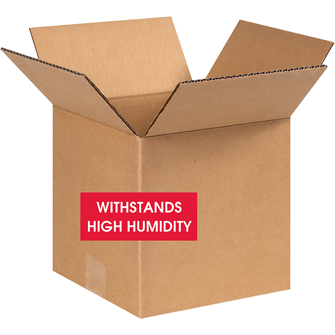 8 X 8 X 8" ECT-32 W5C Weather-Resistant Corrugated Box, 25 Boxes/Bundle
