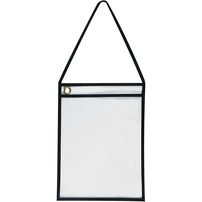 9 X 12" Deluxe Job Ticket Holders With Strap - Clear, Metal Eyelet, 15 Each/Case