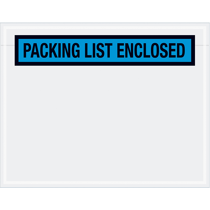 Packing List Envelopes - 7 X 5.5", Blue, "Packing List Enclosed", 1000/Case