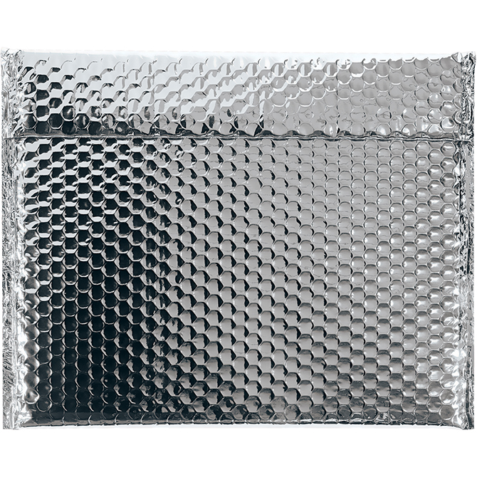 13.75 X 11" Bubble-Lined Glamour Bubble Mailers, Metallic Silver, 48/Case