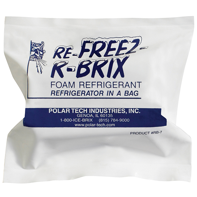 4.5 X 2 X 1.5"- 7.5 OZ. Re-Freez-R-Brix&trade; Cold Bricks, 8 Each/Case