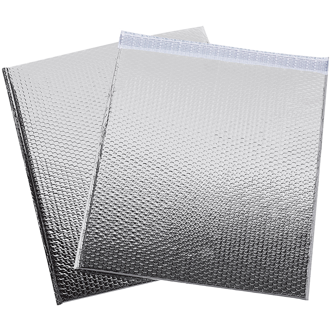 19 X 22.5" Bubble-Lined Glamour Bubble Mailers, Metallic Silver, 48/Case