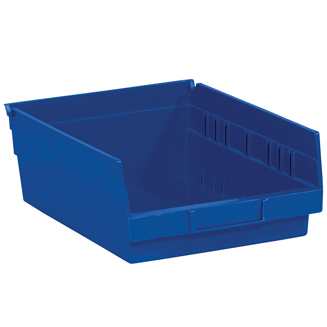11.625 X 8.375 X 4" Plastic Shelf Bin Boxes, Blue, 20/Case
