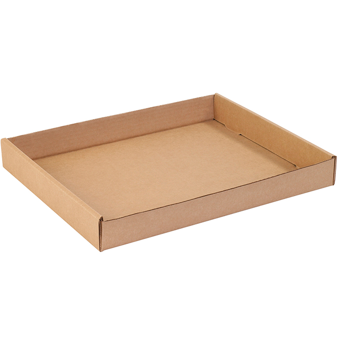 15 X 12 X 1.75" ECT-32 Corrugated Trays, Kraft, 50 Trays/Bundle