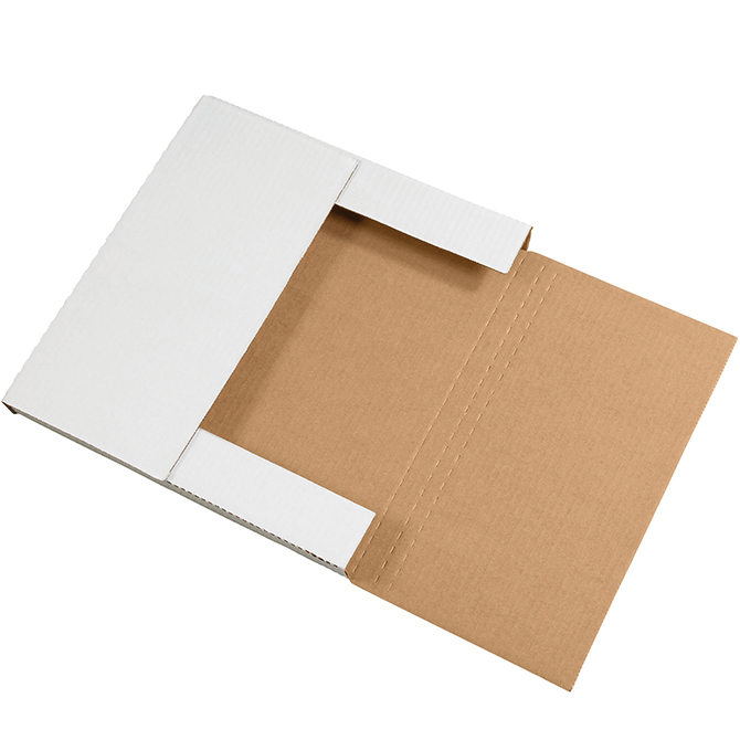 10.25 X 10.25 X 1" White Easy-Fold Mailer, 50 Mailers/Bundle