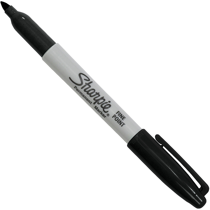 Black Sharpie&reg; Fine Point Markers, 12/Case