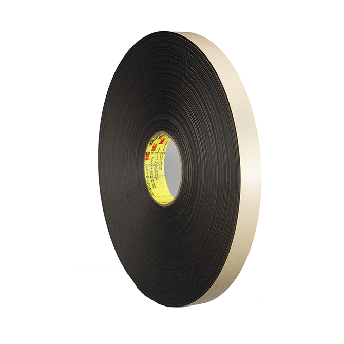 3M 4492 Foam Tape - 3/4" X 72 Yds., 31 MIL, Black, 12 Rolls/Case