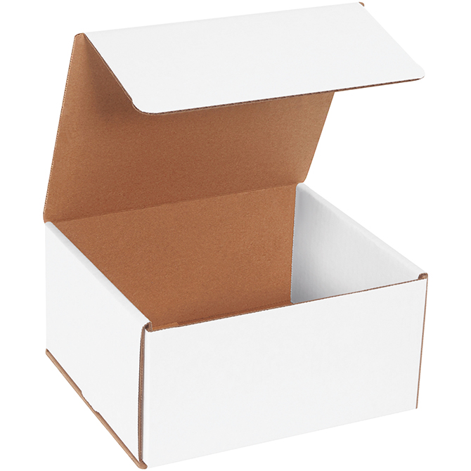 8 X 7 X 4" White Corrugated Mailer, 50 Mailers/Bundle