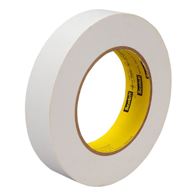 3M 256 Paper Flatback Tape - 1" X 60 Yds., White, 36 Rolls/Case