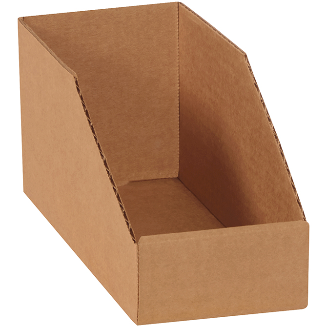 4 X 9 X 4.5" Kraft Open Top Bin Boxes, 50/Bundle