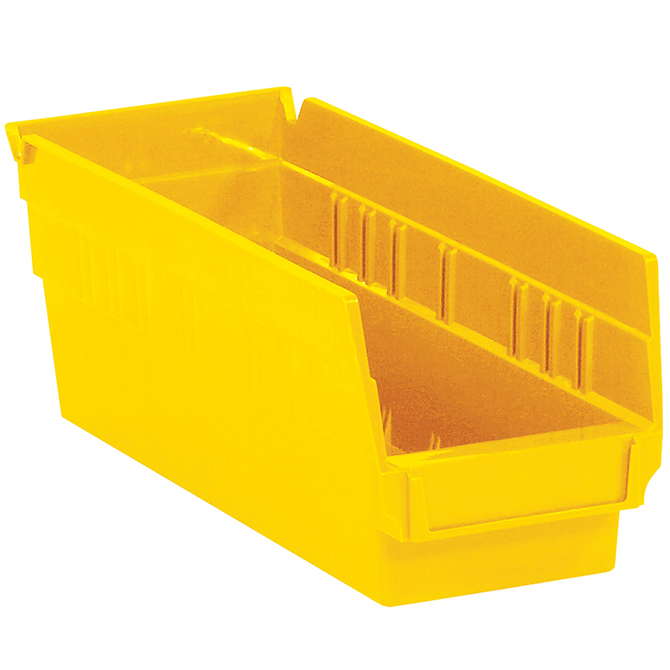 11.625 X 4.125 X 4" Plastic Shelf Bin Boxes, Yellow, 36/Case