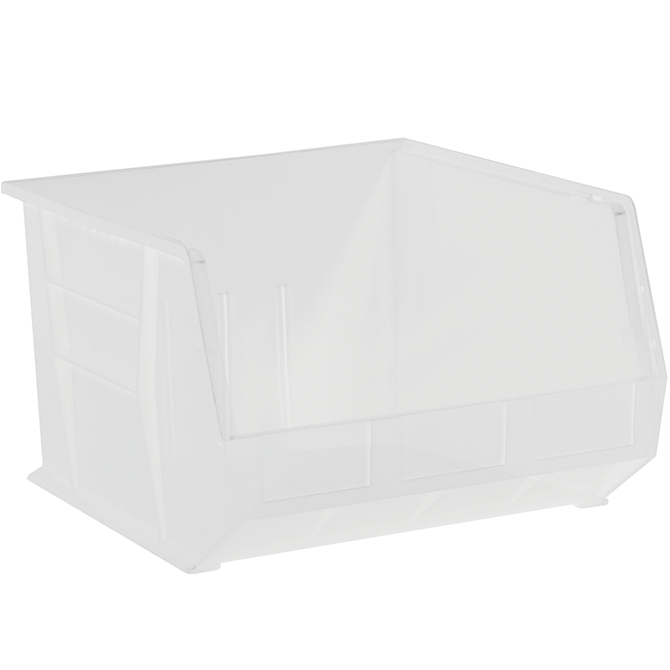 18 X 16.5 X 11" Plastic Stack & Hang Bin Boxes, Clear, 3/Case