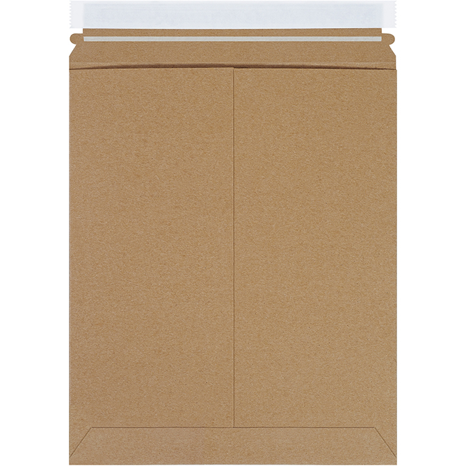 11 X 13.5" Self-Seal Rigid Flat Mailers, Kraft, 100/Case