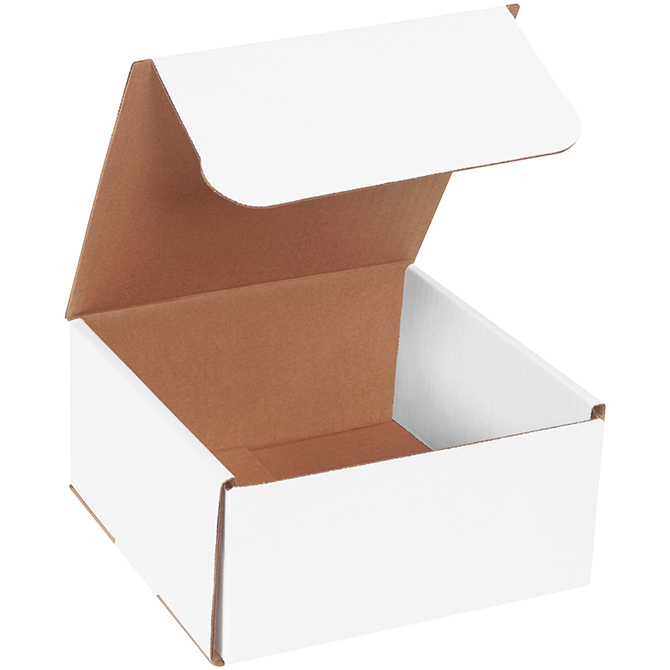 8 X 8 X 4" White Corrugated Mailer, 50 Mailers/Bundle