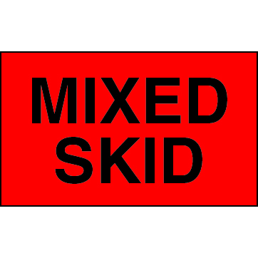 3 X 5" - Mixed Skid Labels, Red With Black Print, 500/Roll