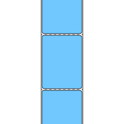 3 X 4" Thermal Transfer Labels - Perf, 284 Blue, 1500/Roll, 8 Rolls/Case