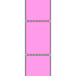3 X 4" Thermal Transfer Labels - Perf, 1767 Pink, 1500/Roll, 8 Rolls/Case