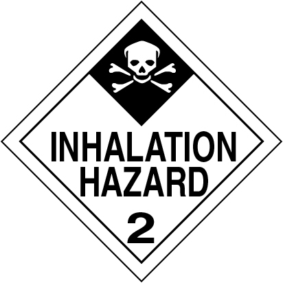 4 X 4" - Inhalation Hazard 2 Labels, White With Black Print, 500/Roll