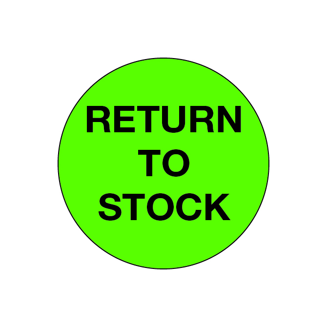 2" Diameter - Round Return To Stock Labels, Green With Black Print, 500/Roll