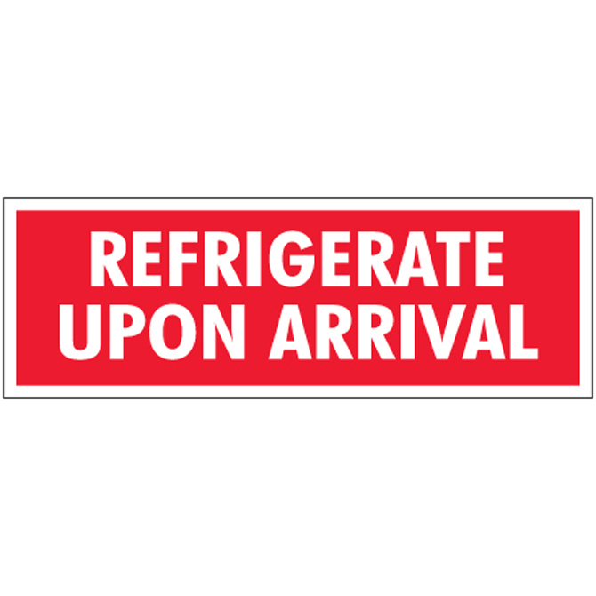 1.5" X 4" - "Refrigerate Upon Arrival" Labels, 500/Roll