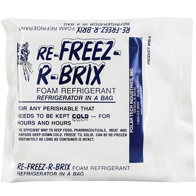 4.5 X 4 X .75" - 7.5 OZ. Re-Freez-R-Brix&trade; Cold Bricks, 42 Each/Case