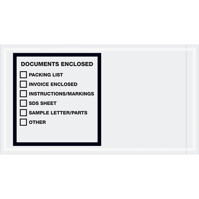 Packing List Envelopes - 5.5 X 10", Transportation, "Documents Enclosed", 1000/Case