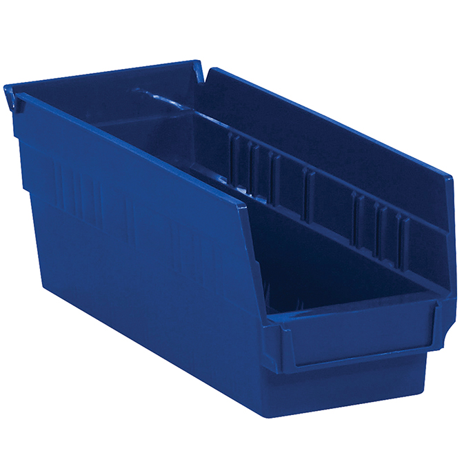 11.625 X 4.125 X 4" Plastic Shelf Bin Boxes, Blue, 36/Case