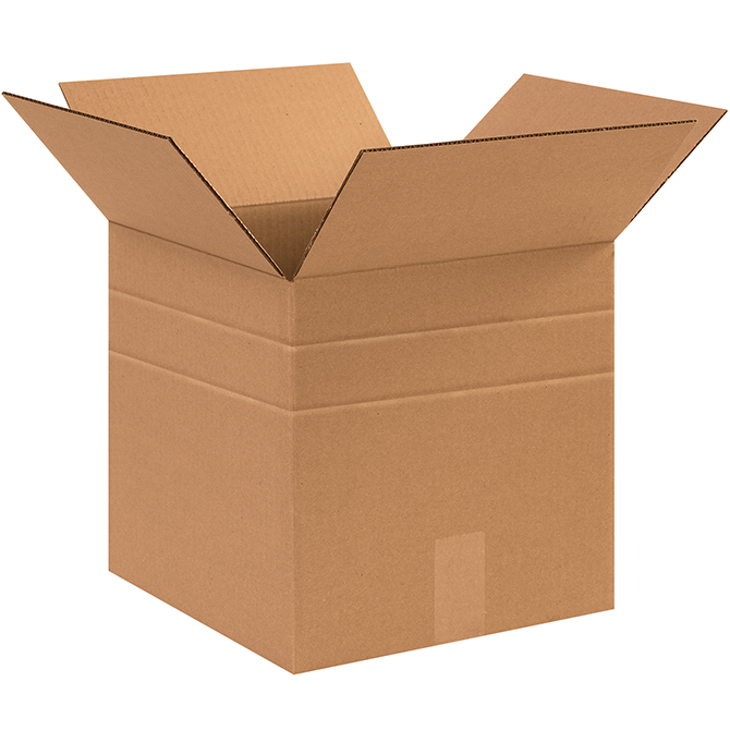 12 X 12 X 10/8/6/4" ECT-32 Multi-Depth Corrugated Box, 25 Boxes/Bundle