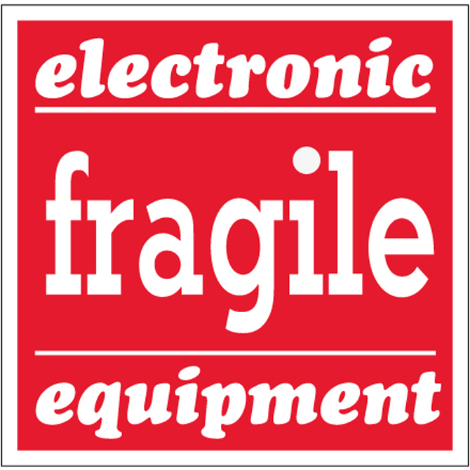 4" X 4" - "Fragile - Electronic Equipment" Labels, 500/Roll