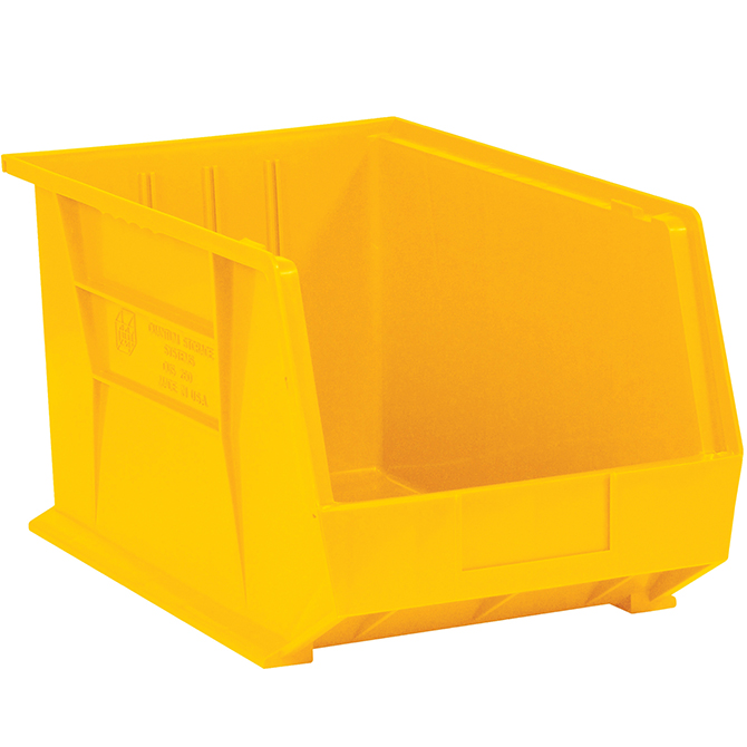 10.75 X 8.25 X 7" Plastic Stack & Hang Bin Boxes, Yellow, 6/Case