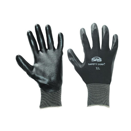 PawZ® Black Nylon Knit Shell Gloves - Nitrile Palm Coating - 2XLRG - Retail