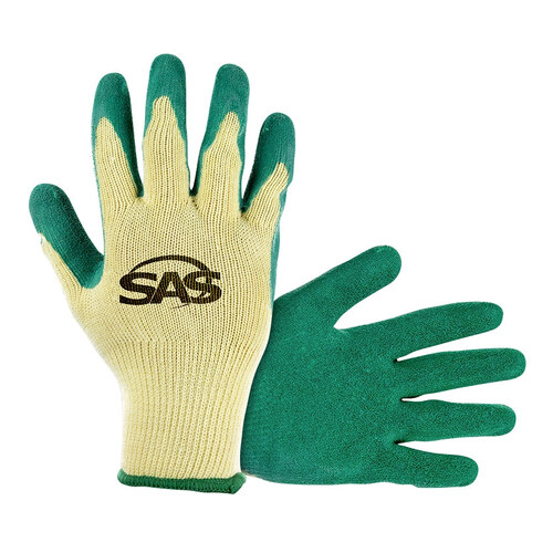 Cotton/Poly Knit Gloves - Wrinkled Finish Latex Coating - Large - Retail