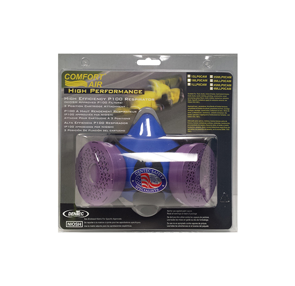 100 High Efficiency P100 Complete, Silicone; Suitable For: Toxic Dusts, Mists & Fumes; Lead Dusts & Fumes; Brake Dusts; Exotic Welding; Glass Fibers; Asbestos (Note: Specific Limitations Apply For Asbestos Removal, See OSHA 1910.1001). Large Display Bag
