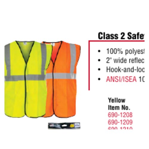 Vest, Class 2 Yellow With 2" Reflective Tape - 2XLRG