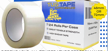 1" X 60 Yards, Black Strapping Tape, 72 RLS/CS