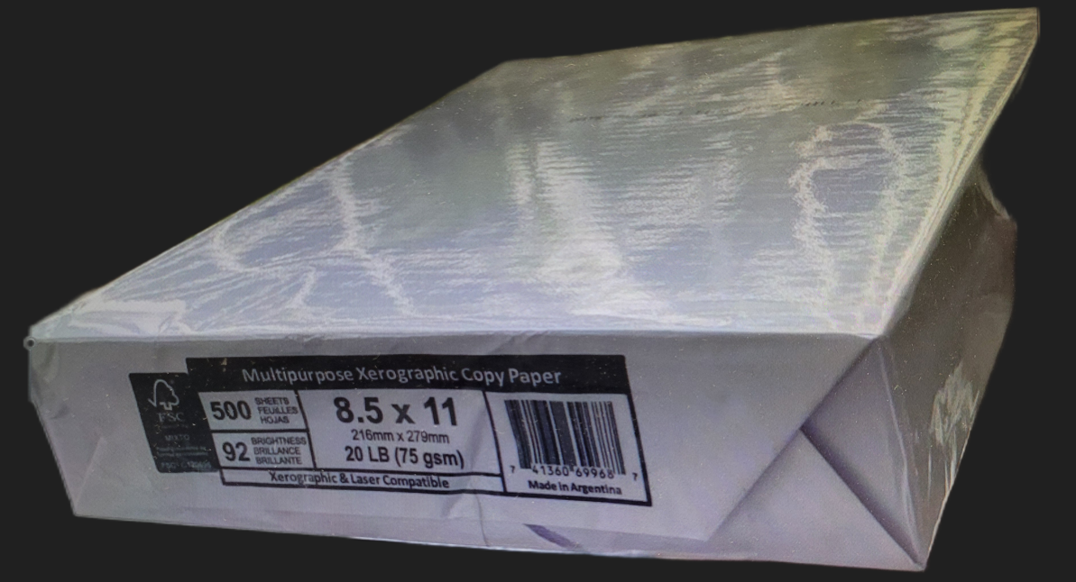 Standard White 20LB 8.5” X 11” (Letter), 92 Bright Copy Paper. Works With Laser, Inkjet, Fax, And Copier Printers, No Label, 500 Sheets Per Ream, 10 Reams/CS