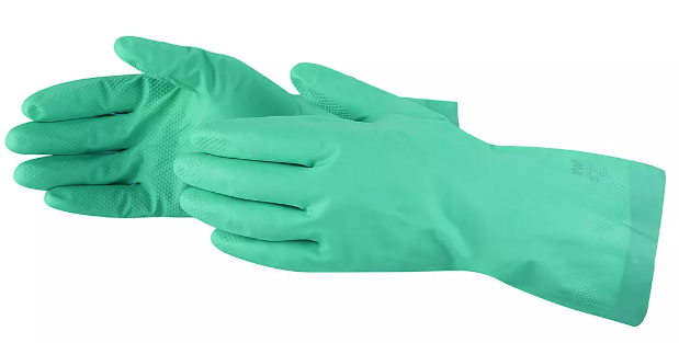 Non Disposable Gloves — Unlined Green Nitrile Gloves-M