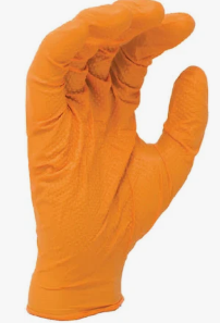 Disposable Gloves — Orange Diamond Textured Gloves; Non-Exam, Powder Free, Small, 100/Box