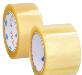 72MM X 100M, 24 RLS/CS, Yellow Transparent Hybrid Tape; 1.75 MIL